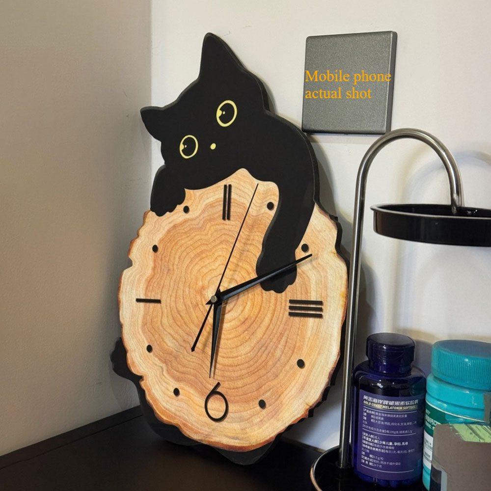 Cat Wall Clock Swing Tail