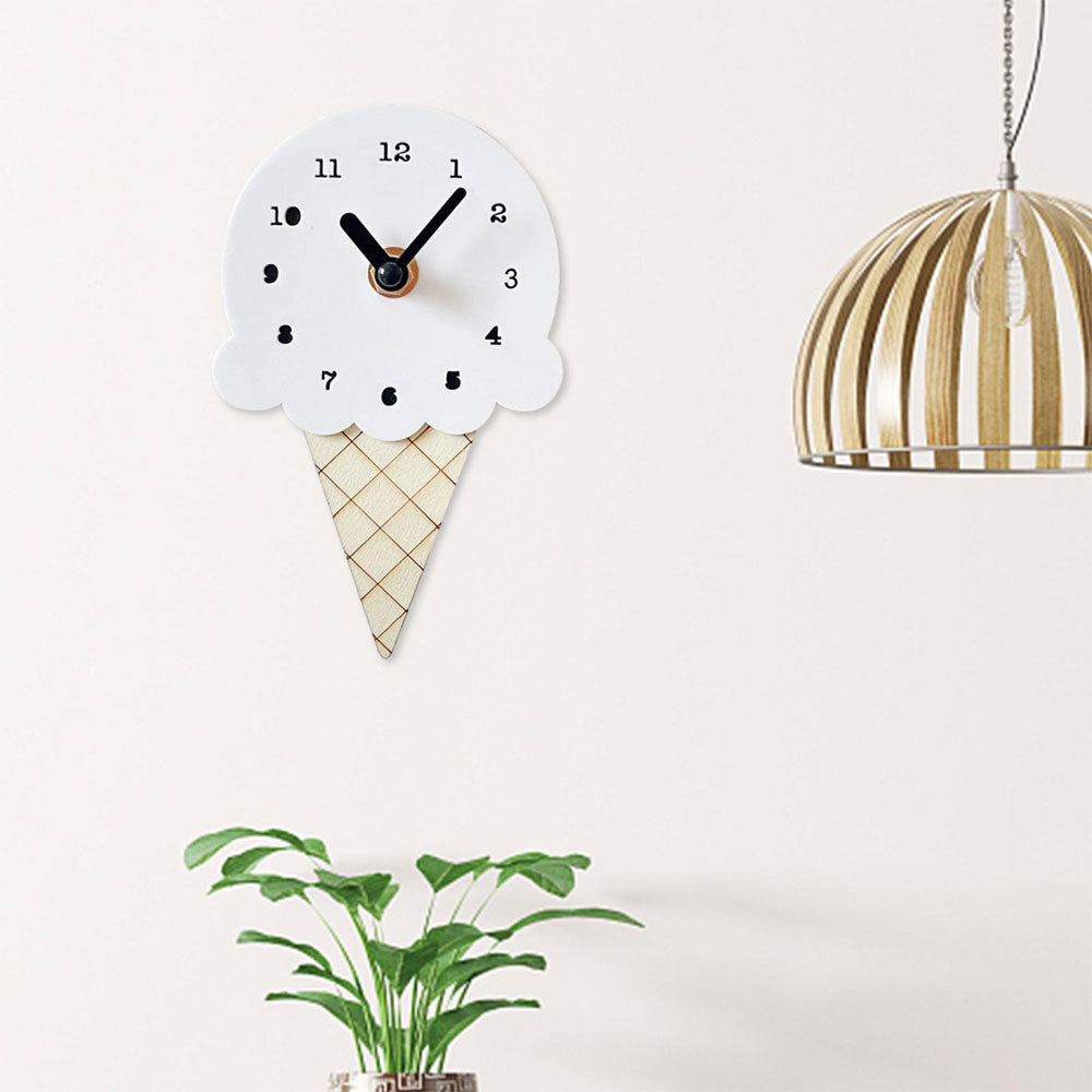 Wooden Ice Cream Wall Clock