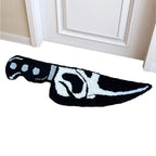 Skull Knife Horror Welcome Rug