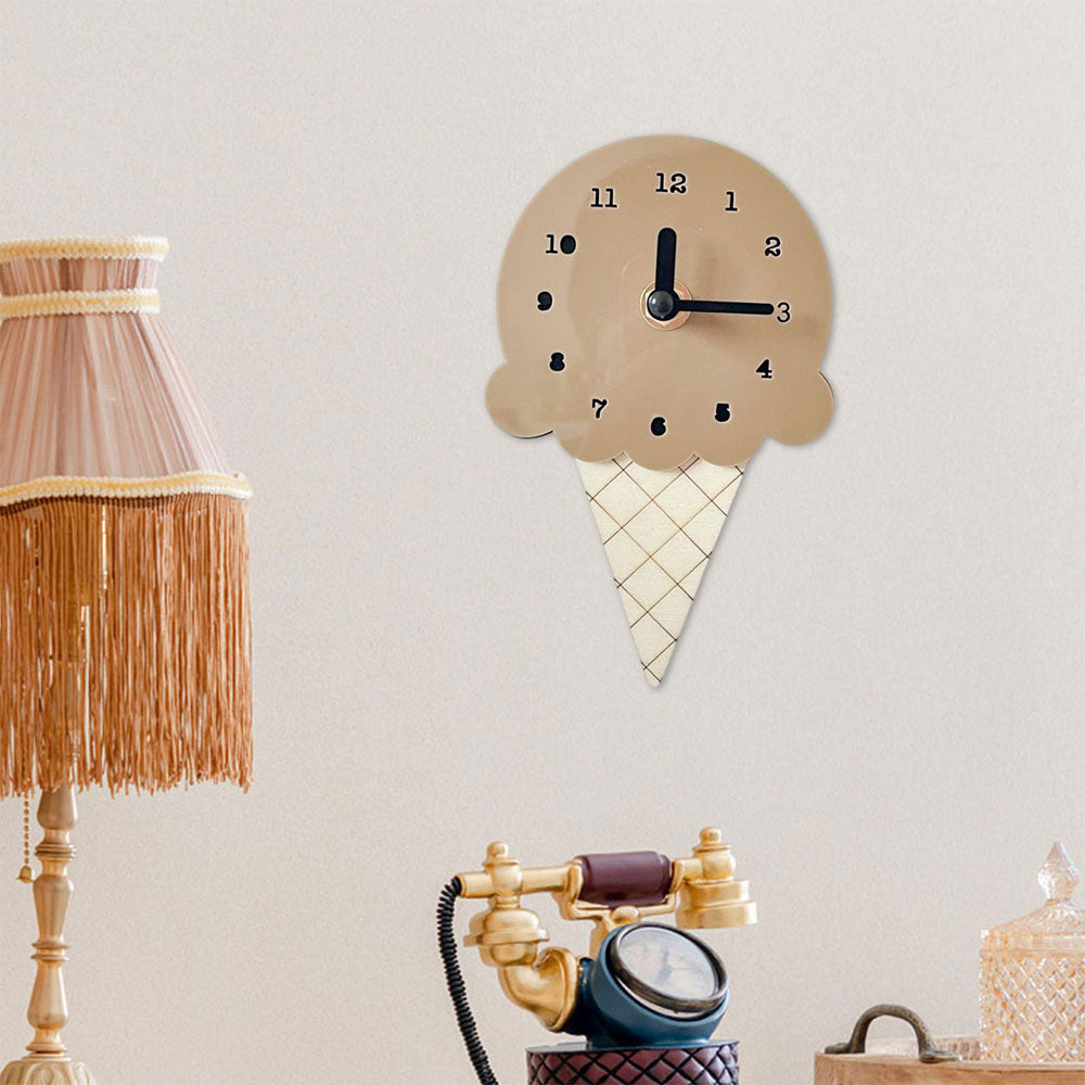 Wooden Ice Cream Wall Clock