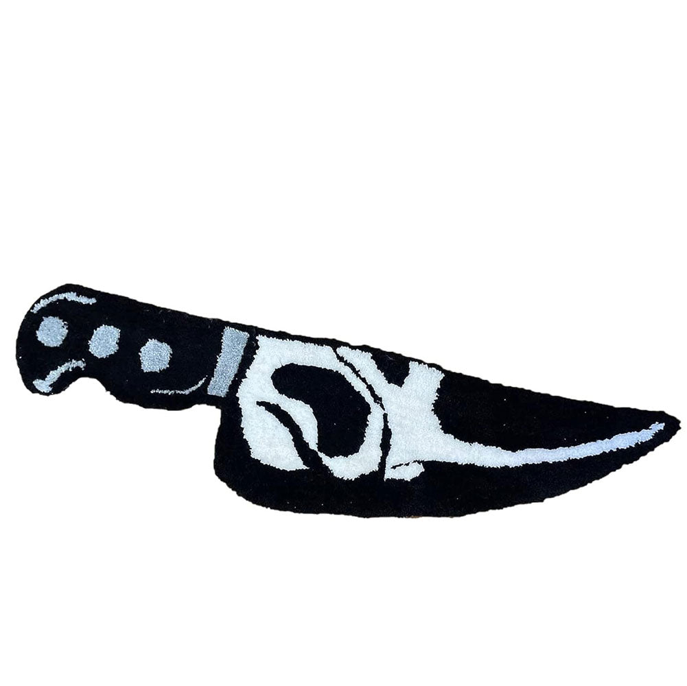 Skull Knife Horror Welcome Rug