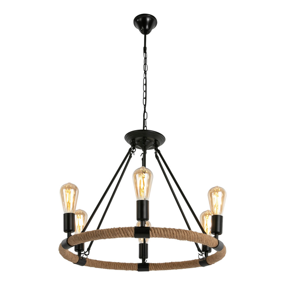Rope Pendant Ceiling Lamp Rustic Style