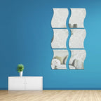Acrylic Wave Mirror Wall Stickers