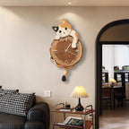 Cat Wall Clock Swing Tail