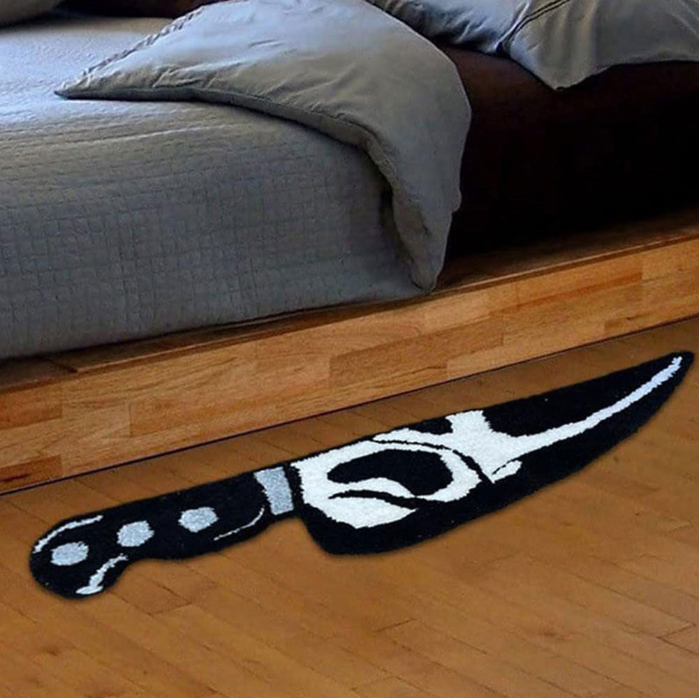 Skull Knife Horror Welcome Rug